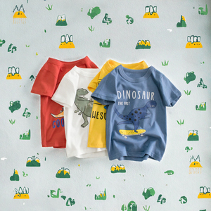 2025 verano nueva colección niños marca Casual manga corta cuello redondo Camiseta 100% algodón tejido <span class=keywords><strong>de</strong></span> punto al por mayor bebé dibujos animados niños - Product Image 2