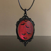 Collier Chauve-Souris Gothique Vintage Style Europe et Amérique, Vente Directe d'Usine, Alliage Rétro, Collier Punk de Commerce International Transfrontalier