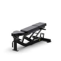 Banco de Pesas Ajustable Comercial, Respaldo de 10 Niveles, Asiento de 3 Niveles, Estructura de Acero Resistente de 350-600 kg, Banco de Fitness