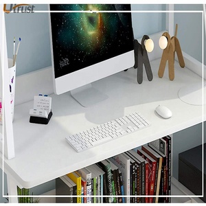 Resistente facile da pulire scrivania del computer pc del computer portatile da tavolo scala in legno scrivania e book shelf manager scrivania mobili per ufficio rotondo angoli - Product Image 5