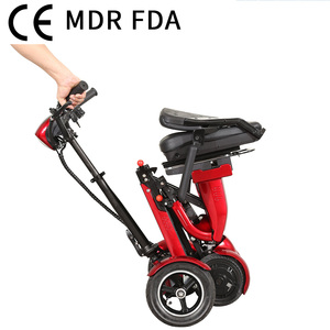 Trottinette pliable manuelle Chunlai 400w à 4 roues <span class=keywords><strong>Q4</strong></span> rouge, batterie au lithium 15 AH, autonomie WLTC de <span class=keywords><strong>35</strong></span> km, pneus tubeless de 10 pouces, certifiée CE - Product Image 3