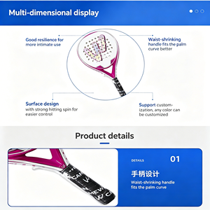 Raqueta de Pádel de Fibra de Carbono 3K Resistente, Forma de Diamante, con Sistema Antivibración y Empuñadura Ergonómica para Jugadores Avanzados - Product Image 6