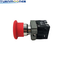 Turnmooner SPIN BUTTON Arrêt d'urgence Momentané Verrouillage Pousser Champignon Rotation Interrupteur de démarrage Rouge Plastique Métal 12-380V 10A