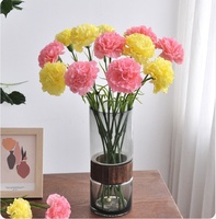 Nouvel arrivage d'oeillets à tige unique pour l'humidité fleurs artificielles en latex au toucher réel pour la décoration intérieure fête des mères noël pâques