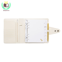 Planificateur A5 en cuir PU blanc à 6 anneaux, classeur, personnalisé, disponible en rose, pour Journal, Logo
