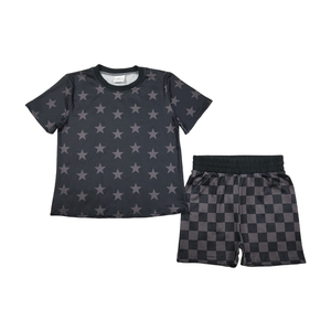 Ensemble haut et short pour garçons en bas âge, de haute qualité, décontracté, été, imprimé camouflage, manches courtes, en spandex/polyester, prêt à être expédié - Product Image 1