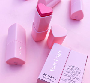 Venta al por mayor maquillaje rubor Etiqueta Privada Rosa amor corazón cara rubor palo crema vegano añadir su logotipo maquillaje rubor - Product Image 2