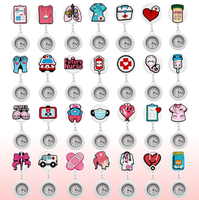 Montre de poitrine à fonction de rebond télescopique, motif cœur de dessin animé, en PVC souple, pour infirmière et médecin, en stock usine