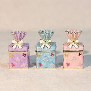 Unique <strong>Jewelry</strong> <strong>Box</strong> for Wedding Metal Alloy Candy <strong>Jewelry</strong> <strong>Box</strong> for Earrings Pretty Boxes for Girls Christmas Gifts Enamel Crafts - Product Image 1