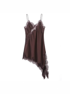 Artículos populares <span class=keywords><strong>ahora</strong></span> 2026 otoño ropa de mujer nueva moda encaje asimétrico vestido Retro tirantes Sexy elegante Mini vestido femenino - Product Image 6