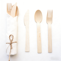 Ensemble de couverts en bambou 100% personnalisé de haute qualité, biodégradable, cuillère, couteau, fourchette jetables, voyage, camping