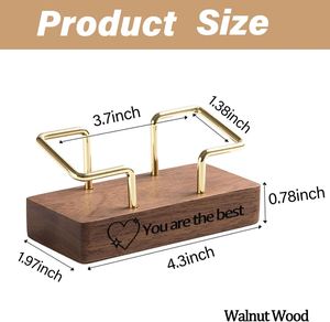 High-<b>End</b> Creative Desktop Business Card Holder Front Desk Business Card Display Stand <b>Storage</b> Box Wood Crafts for <b>Table</b> Signs - Product Image 2