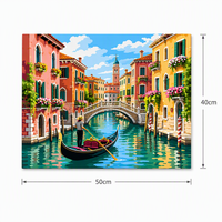 Peinture acrylique sur toile, kit de peinture par numéros DIY, 40x50cm, paysage de ville aquatique de Venise, style européen, pour la décoration de la maison