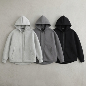 Envío Inmediato: Sudadera con Capucha de Algodón 100% de Alta Calidad para Hombre, Estilo Casual, Ajuste Holgado, Hombro Caído, Forro con Cremallera, Personalizable con tu Logotipo, Tejido de Capa de Aire - Product Image 2