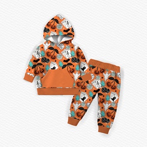 Pijama de Bambú con Cremallera Doble y Estampado de Halloween Personalizado para Bebés y Niños Pequeños, Manga Larga, con Pies Cubiertos - Product Image 2