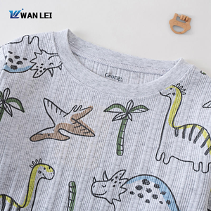 Pijamas Confortáveis por Atacado com Estampa de Desenhos Animados em Algodão Orgânico, Conjunto de Roupas de Dormir para Crianças de 2 a 7 Anos, Conjuntos de Pijamas para a Família - Product Image 4