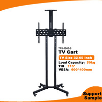 Soporte de TV Rodante con Altura Ajustable para Televisores de 32 a 65 Pulgadas, Carro Móvil con Ruedas Bloqueables para Pantallas Planas LCD, LED, OLED