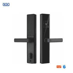 K स्मार्ट लॉक उन्नत कीलेस एंट्री सिस्टम एल्यूमीनियम मिश्र धातु काले डिजिटल दरवाजा हैंडल बायोमेट्रिक फिंगरप्रिंट पहचान घर - Product Image 6