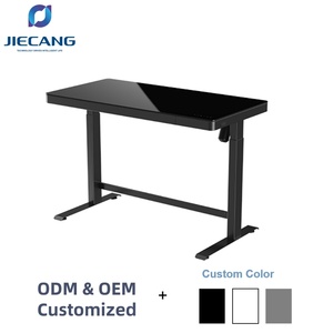 JIECANG Glass Lifting <strong>Table</strong> <strong>Adjustable</strong> Height <strong>Stand</strong> Up Sit <strong>Stand</strong> Electric <strong>Standing</strong> Desk With Drawer - Product Image 1