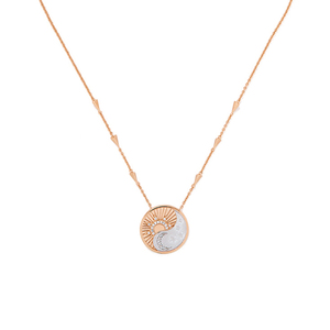 Gemnel Cubic Zirconia <span class=keywords><strong>Terra</strong></span> MEDALLION สร้อยคอท้องฟ้าสีเงินพระจันทร์เสี้ยวและสร้อยคอจี้ดวงอาทิตย์สีทอง - Product Image 3