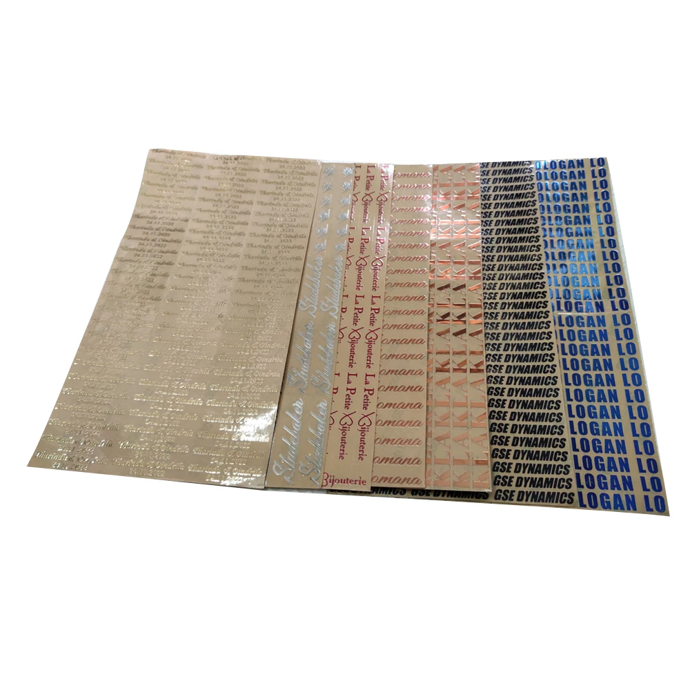 Low Price Custom Printing Text Name Metal 3D Transfer Printing Sticker Customization