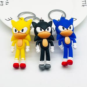 Toptan 3D PVC anahtarlık yaratıcı karikatür anahtarlık süper Sonic kirpi yumuşak kauçuk anahtarlık oyuncaklar - Product Image 4