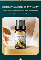 Huile essentielle de gingembre naturelle, 10ml, huile de massage chauffante, soulage les douleurs aux épaules et au cou, pour soins de massage spa pour tout le corps