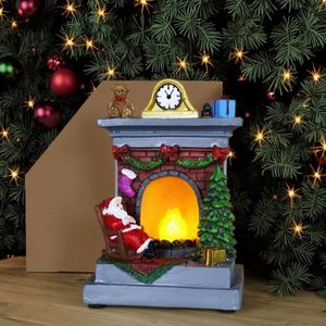 Hot Selling Factory Christmas <b>Table</b> <b>Top</b> Ornaments PVC+<b>Resin</b> Material Fireplace Shape with Light Custom Logo Indoor Decoration - Product Image 5