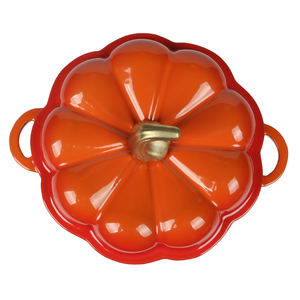 Cocotte de citrouille figurative <span class=keywords><strong>en</strong></span> <span class=keywords><strong>fonte</strong></span> émaillée pour four hollandais avec couvercle - Product Image 4
