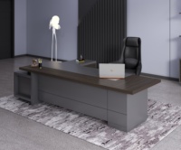 Meubles modernes de luxe en MDF Convertible Home Executive en forme de L CEO Office Table Extensible Caractéristique