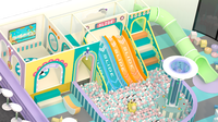 POKIDDO Parc d'attractions intérieur personnalisé de 500 mètres carrés pour enfants, manège, toboggan, projecteur interactif