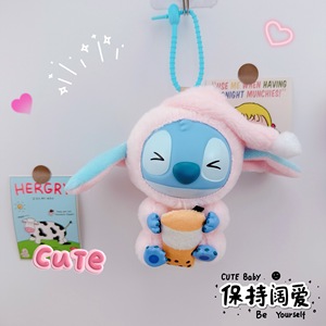Portachiavi in vinile a forma di Stitch, anche se sei stanco a punto zero, devi comunque prendere un morso del peluche di Stitch, ornamento per zaino - Product Image 6
