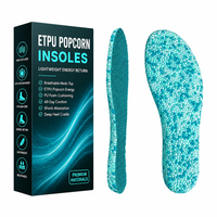 Semelles intérieures ETPU Popcorn pour hommes et femmes, respirantes, avec revêtement en maille, base en mousse PU, haute résilience, pleine longueur, à découper sur mesure