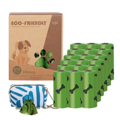 Üretici toptan HDPE EPI biyobozunur kutu paketlenmiş Pet atık torbaları köpek kaka torbası tutucu ile
