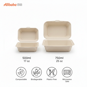 Contenedor Rectangular de Bagazo con Logotipo Personalizado al por Mayor, Lonchera Sostenible de Fibra de Caña de Azúcar para Suministro a Granel - Product Image 5