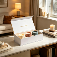 Individuell Bedruckte Luxus-Buchförmige Magnetische Starre Papierbox mit Geprägtem Schaumstoffeinsatz Premium Duftkerzen-Geschenkverpackung