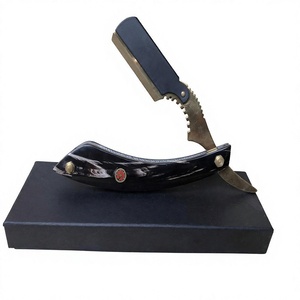 IKZARSA Straight <b>Razor</b> Stainless Steel Blade Single Blade Black Buffalo Horn Handle Barber Shop Use <b>for</b> <b>Men</b> - Product Image 6