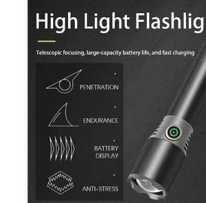 Linterna táctica LED blanca <span class=keywords><strong>de</strong></span> alto lumen Cuerpo <span class=keywords><strong>de</strong></span> aleación <span class=keywords><strong>de</strong></span> <span class=keywords><strong>aluminio</strong></span> estirable Linterna <span class=keywords><strong>de</strong></span> carga USB recargable IP65 Clasificado a prueba <span class=keywords><strong>de</strong></span> agua - Product Image 4
