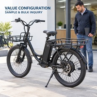 Vélo cargo électrique à vendre, vélo utilitaire électrique avec batterie amovible 36V et freins hydrauliques pour les grossistes
