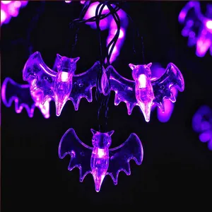 Halloween Crâne Fantôme Chauve-Souris Vacances Chambre Décoratif IP44 3AA boîte de batterie avec télécommande Led Guirlande Lumineuse