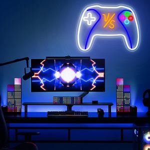 Enseigne néon <span class=keywords><strong>VS</strong></span> Gamepad - Lumière <span class=keywords><strong>LED</strong></span> blanc chaud alimentée par USB, indice IP20, pour salle de jeux/décoration de chambre d'adolescent - Product Image 5