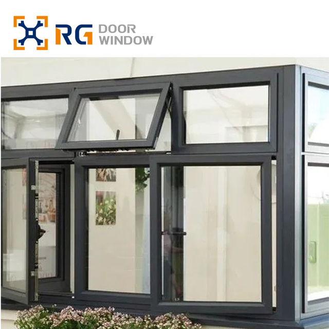RG65 Aluminum Doors and Windows Factory Soundproof Aluminum System Casement Window for Households