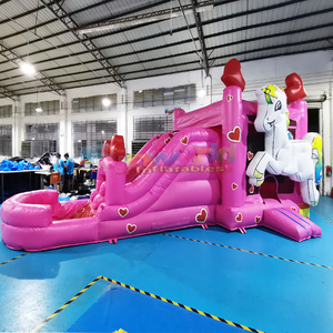 Castillo inflable húmedo/seco con tobogán, unicornio, para fiestas infantiles, moonwalk, brincolín, combo de castillo inflable - Product Image 3