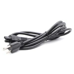 Black Color 3 Prong Japanese Plug to IEC320 C5 Socket Power Cable for Laptop 3G0.75mm2 Cable PSE JET Certified