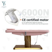 Table de massage rose moderne de luxe lit de spa cosmétique électrique 3 moteurs lit de cils de salon de beauté du visage à vendre