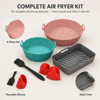 Meilleures ventes : Paniers et doublures réutilisables en silicone pour friteuse à air, pour plats et moules de cuisson, ustensiles de cuisson