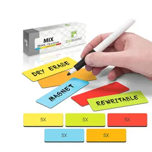 2*4 inch flexible dry wipe magnetic label,colorful dry erase magnet strip