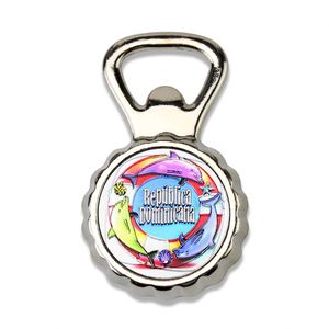 Abridor de Botellas Magnético Personalizado para Boda, Abridor de Botellas de Metal Magnético con Forma de Tapa de Cerveza de Plástico Blanco, Imán para Refrigerador - Product Image 3