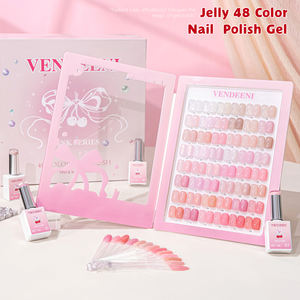 Vendeeni Nail Supplies – Coffret de 48 couleurs de <span class=keywords><strong>vernis</strong></span> gel <span class=keywords><strong>rose</strong></span> effet gelée, sans TPOHEMA, personnalisable avec étiquette privée, OEM - Product Image 4