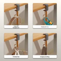 Support multifonctionnel pour sac à dos d'étudiant Support mobile détachable en acier au carbone pour salle de bain ou bureau Aucun perçage requis
